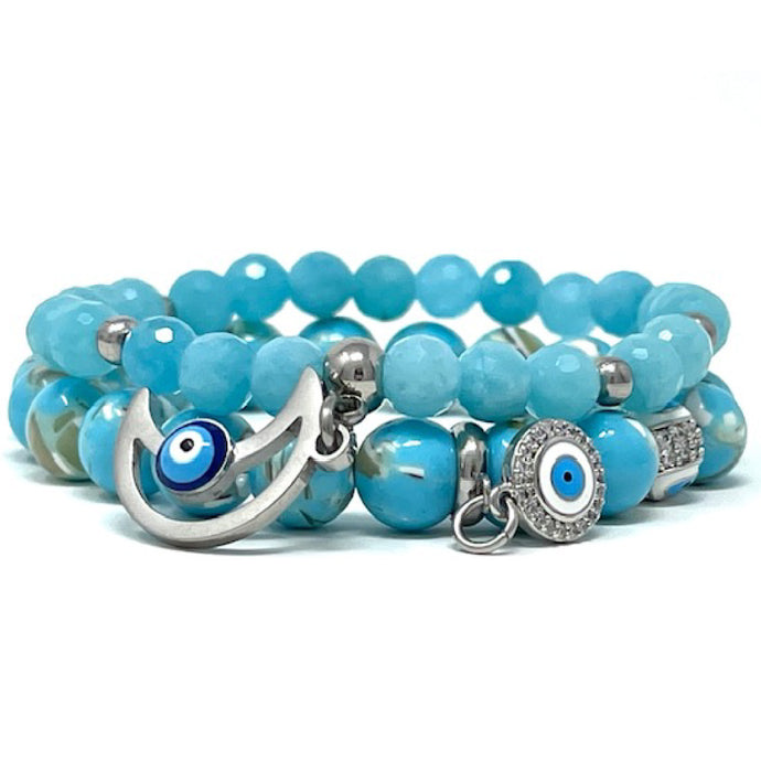 Amazonite & Seashells set