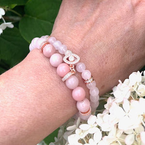 Rose Quartz & Pink Opal set