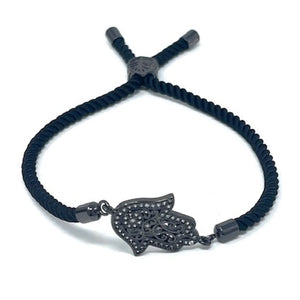 Adjustable black bracelet