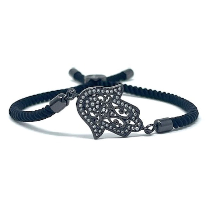 Adjustable black bracelet