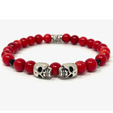 Load image into Gallery viewer, red skull bracelet