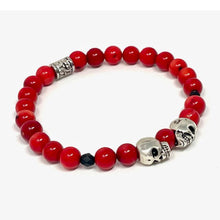 Load image into Gallery viewer, red skull bracelet
