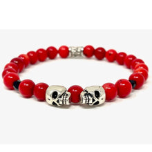 Load image into Gallery viewer, red skull bracelet