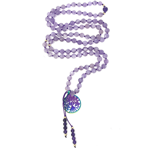 Lavender Amethyst Mala Necklace