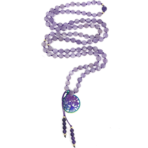 Lavender Amethyst Mala Necklace