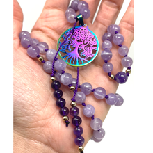 Load image into Gallery viewer, Lavender Amethyst Mala Necklace