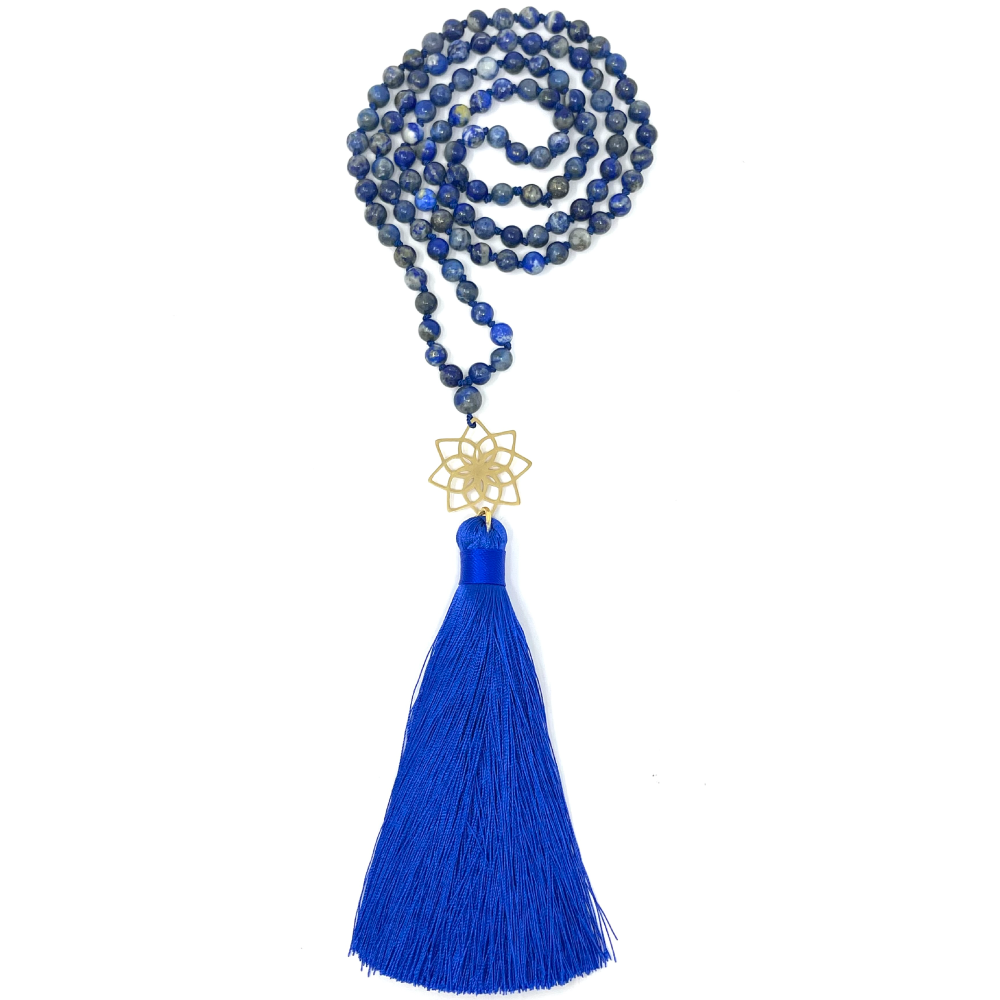 Natural Lapis Lazuli Mala Necklace
