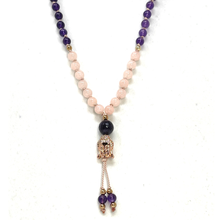 Load image into Gallery viewer, Amethyst &amp; Morganite Mala Necklace