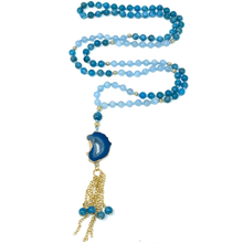 Load image into Gallery viewer, Apatite &amp; Aquamarine Mala Necklace