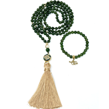 Load image into Gallery viewer, Green Jade Mala Necklace