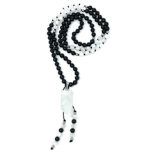 Load image into Gallery viewer, Obsidian &amp; moonstone Mala Necklace
