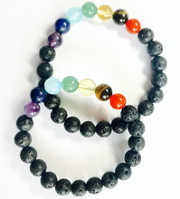 Load image into Gallery viewer, 7 Chakras Lava bracelet