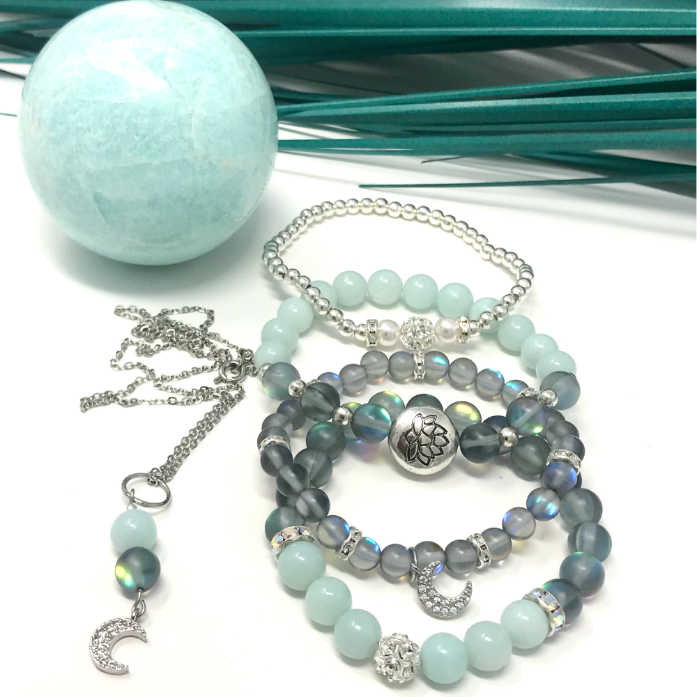 Amazonite & Moonstone Jewelry set