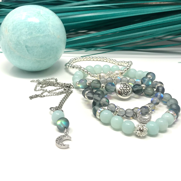 Amazonite & Moonstone Jewelry set