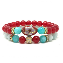 Load image into Gallery viewer, Set Amazonite &amp; Red Jade