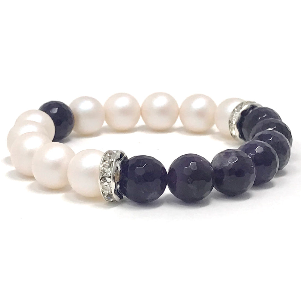 Amethyst & White Pearls