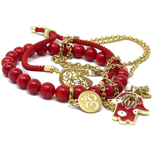 Load image into Gallery viewer, Gold &amp; Red Jewelry set