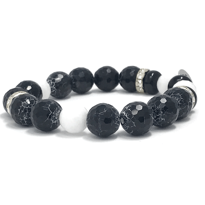 Mix Black Agate & White Jade