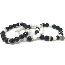 Load image into Gallery viewer, Mix Black Agate &amp; White Jade