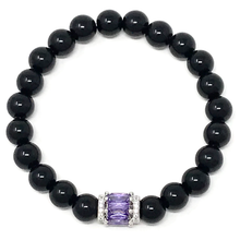 Load image into Gallery viewer, Set black onyx &amp; purple agate