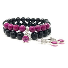 Charger l&#39;image dans la galerie, Purple Sugilite &amp; Black Onyx Jewelry set