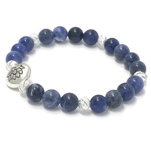 Sodalite with Lotus charm
