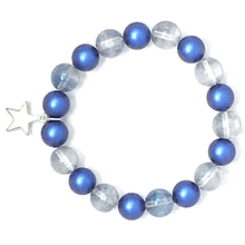 Cargar imagen en el visor de la galería, Perlas de Swarovski azules y de cristal