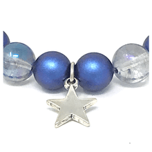 Cargar imagen en el visor de la galería, Perlas de Swarovski azules y de cristal