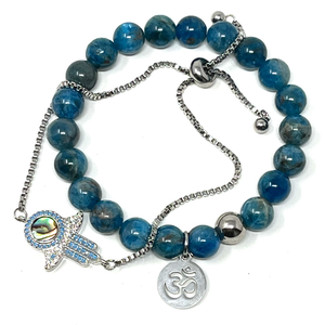 Conjunto de joyas de apatito azul océano 