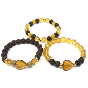 Citrine & Brown Lava Set