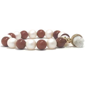 Goldstone & Swarovski Pearls Jewelry set