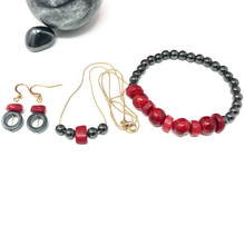 Load image into Gallery viewer, Hematite &amp; Bamboo Jewelry set