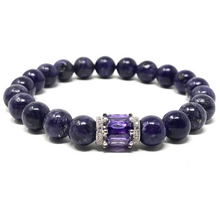 Load image into Gallery viewer, Purple Charoite with crystal bead
