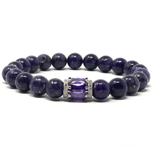 Load image into Gallery viewer, Purple Charoite with crystal bead