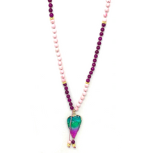 Load image into Gallery viewer, Sugilite &amp; Pink Seashells Mala Necklace