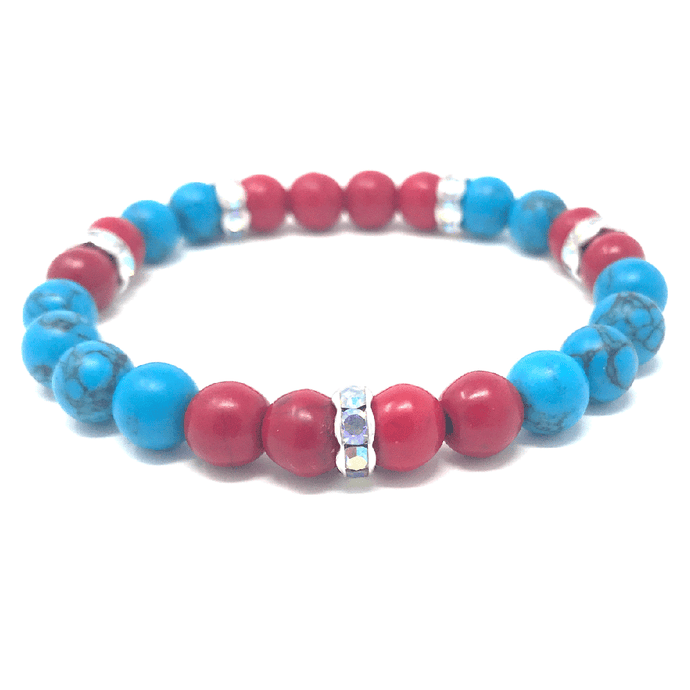 Blue Howlite & Red Magnesite