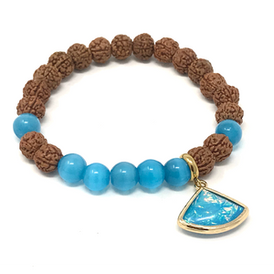 Rudraksha & Blue Cat's Eye