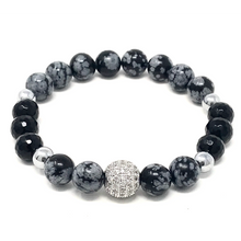 Load image into Gallery viewer, Set Snowflake Obsidian &amp; black Agate