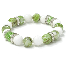Cargar imagen en el visor de la galería, Jade Blanco y Perlas de Fusión Verde