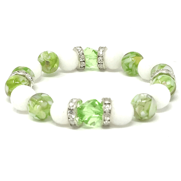 White Jade & Green Fusion Pearls